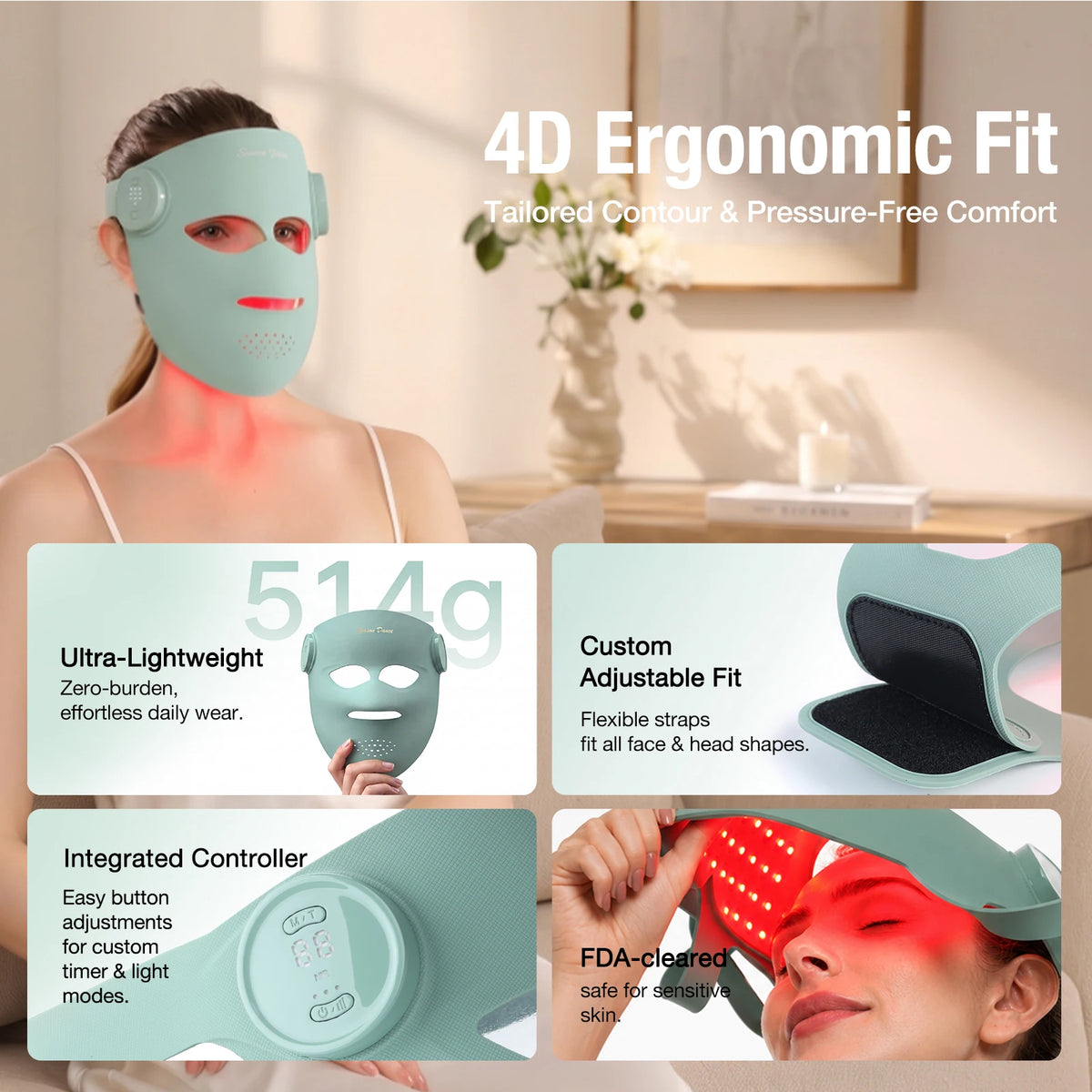 Season Dance GLOW 4D 940nm Dual NIR Wireless LED Mask